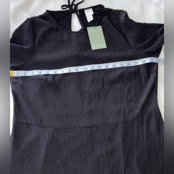 Women’s H&M black long SLIT-FRONT DRESS size medium NWT - Picture 4 of 14